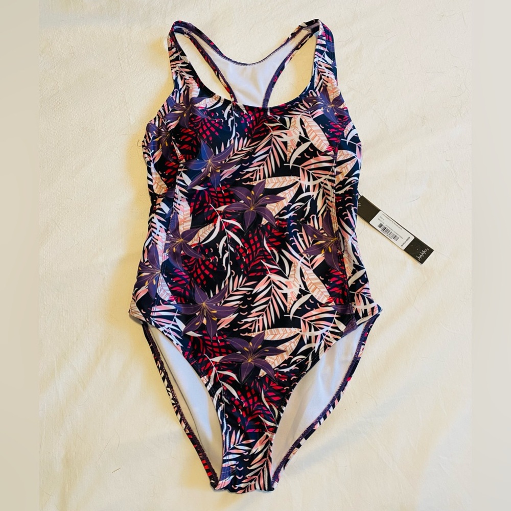 Nicole Miller Multicolor Tropical Print One Piece Swimsuit
